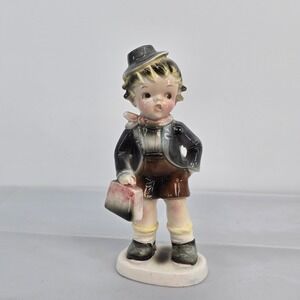 Vintage Inarco Japan Ceramic Boy with Suitcase Figurine E1325 Hummel Style